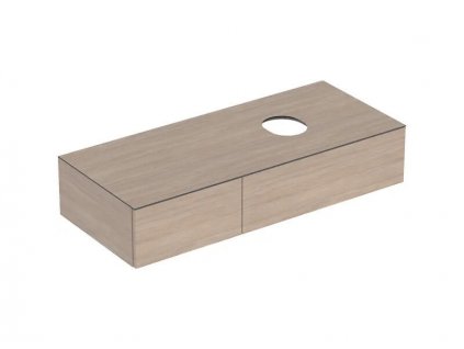 Geberit VariForm skříňka pod umyvadlo na desku, s odkládací plochou, 120x23,5x51 cm, 2x zásuvka, dub/melamin se strukturou dřeva (501.175.00.1)