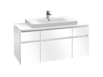 Villeroy & Boch Legato skříňka pod umyvadlo 140x55x50 cm, 5x zásuvka, Glossy White (B69900DH)