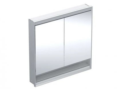 Geberit One zrcadlová skříňka pod omítku, s nikou, ComfortLight, 2x dvířka, 90x90x15 cm, hliník (505.823.00.1)