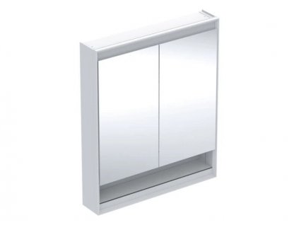Geberit One zrcadlová skříňka s nikou, ComfortLight, 2x dvířka, 75x90x15 cm, hliník/bílá (505.832.00.2)