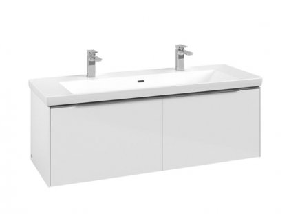 Villeroy & Boch Subway 3.0 skříňka pod umyvadlo 127,2x47,8x42,9 cm, 2x zásuvka, Brilliant White (C60100VE)