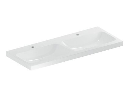 Geberit iCon Light dvojumyvadlo 120x48 cm, 2x otvor pro baterii, bez přepadu, KeraTect, bílá (501.838.00.6)