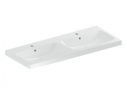 Geberit iCon Light dvojité umyvadlo 120x48 cm, s otvorem pro baterii, s přepadem, KeraTect, bílá (501.838.00.2)