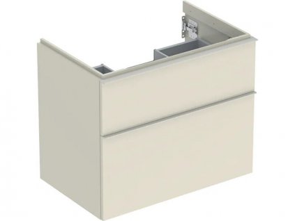 Geberit iCon skříňka pod umyvadlo, 2x zásuvka, 74x47,6x61,5 cm, lakovaná s vysokým leskem, písková šedá (502.304.JL.1)