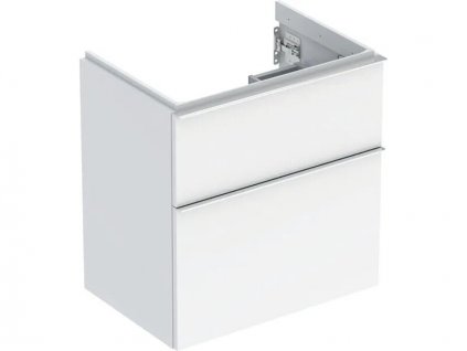 Geberit iCon skříňka pod umyvadlo, 2x zásuvka, zkrácené vyložení, 59,2x41,6x61,5 cm, lakovaná s vysokým leskem, bílá (502.307.01.2)