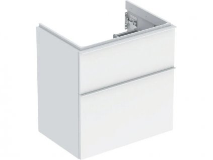 Geberit iCon skříňka pod umyvadlo, 2x zásuvka, zkrácené vyložení, 59,2x41,6x61,5 cm, lakovaná mat, bílá (502.307.01.3)