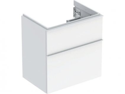 Geberit iCon skříňka pod umyvadlo, 2x zásuvka, zkrácené vyložení, 59,2x41,6x61,5 cm, lakovaná s vysokým leskem, bílá (502.307.01.1)