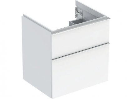 Geberit iCon skříňka pod umyvadlo, 2x zásuvka, 59,2x47,6x61,5 cm, lakovaná s vysokým leskem, bílá (502.303.01.2)