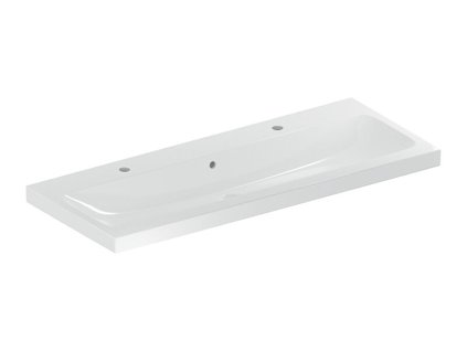 Geberit iCon Light umyvadlo 120x48 cm, 2x otvor pro baterii, s přepadem, KeraTect, bílá (501.837.00.2)