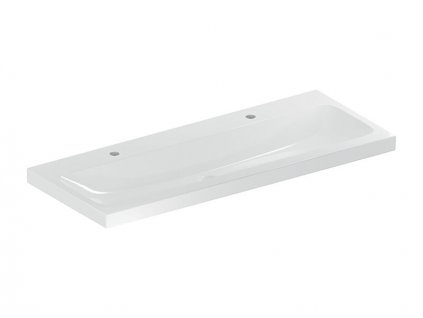 Geberit iCon Light umyvadlo 120x48 cm, 2x otvor pro baterii, bez přepadu, KeraTect, bílá (501.837.00.6)