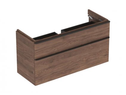 Geberit Smyle Square skříňka pod umyvadlo 118,4x47x61,7 cm, 2x zásuvka, ořech hickory/láva mat (500.355.JR.1)