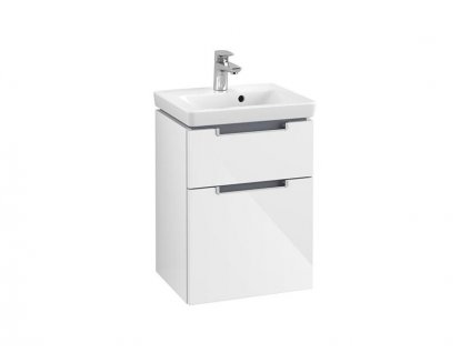 Villeroy & Boch Subway 2.0 skříňka pod umyvadlo 44x59x35,1 cm, 2x zásuvka, Glossy White (A90600DH)