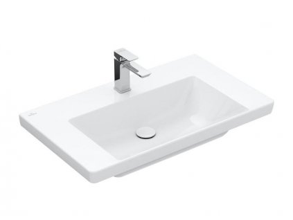 Villeroy & Boch Subway 3.0 umyvadlo 80x47 cm, otvor pro baterii, bez přepadu, CeramicPlus, bílá Alpin (4A7081R1)