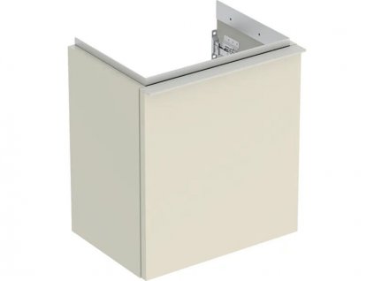 Geberit iCon skříňka pod umývátko, 1x dvířka, závěsy vlevo, 37x27,9x41,5 cm, lakovaná s vysokým leskem, písková šedá (502.301.JL.1)