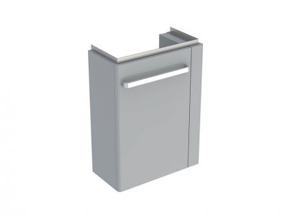 Geberit Selnova Compact skříňka pod umývátko 44,8x25,2x60,4 cm, s držákem na ručníky, 1x dvířka, světle šedá mat/světle šedá lesk (501.497.00.1)