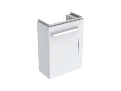 Geberit Selnova Compact skříňka pod umývátko 44,8x25,2x60,4 cm, s držákem na ručníky, 1x dvířka, bílá mat/bílá lesk (501.498.00.1)