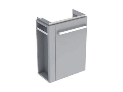 Geberit Selnova Compact skříňka pod umývátko 44,8x25,2x60,4 cm, s držákem na ručníky, 1x dvířka, světle šedá mat/světle šedá lesk (501.495.00.1)