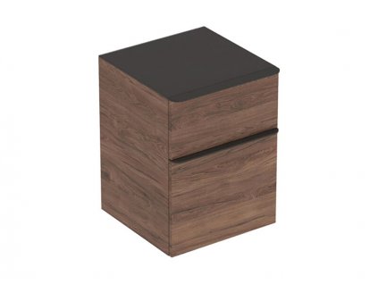 Geberit Smyle Square boční skříňka 45x47x60 cm, 2x zásuvka, ořech hickory/láva mat (500.357.JR.1)