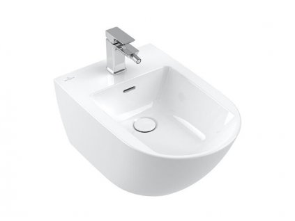 Villeroy & Boch Subway 3.0 závěsný bidet 37,5x56 cm, otvor pro baterii, s přepadem, bílá Alpin (44700001)