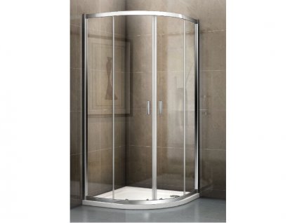 Riho Hamar 2.0 čtvrtkruhový sprchový kout 100x100x200 cm, R550, chrom, Riho-Shield, čiré sklo (G007003120)