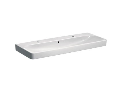 Geberit Smyle Square dvojumyvadlo 120x48 cm, 2x otvor pro baterii, s přepadem, bílá (500.253.01.1)