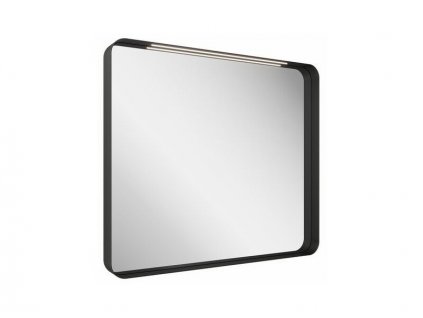 Ravak Strip zrcadlo s osvětlením, 60,6x70,6x65 cm, rám černá (X000001570)