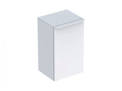 Geberit Smyle Square boční skříňka 36x32,6x60 cm, 1x dvířka, závěsy vpravo, bílá lesk/bílá mat (500.359.00.1)