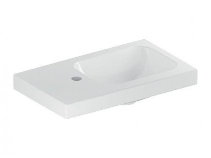 Geberit iCon Light umývátko 53x31 cm, otvor pro baterii, bez přepadu, odkládací plocha vlevo, bílá (501.833.00.1)