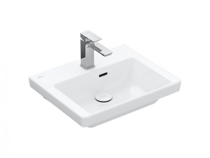 Villeroy & Boch Subway 3.0 umývátko 45x37 cm, otvor pro baterii, s přepadem, CeramicPlus, bílá Alpin (4370FKR1)