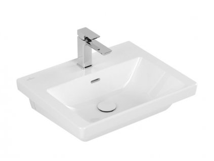 Villeroy & Boch Subway 3.0 umyvadlo 55x44 cm, otvor pro baterii, s přepadem, bílá Alpin (4A70F401)