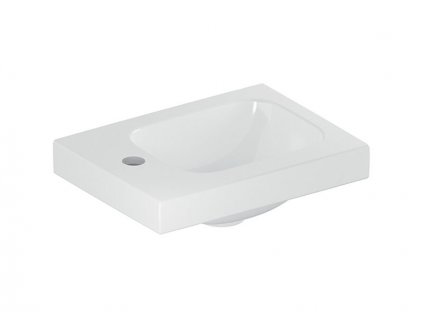 Geberit iCon Light umývátko, 38x28cm, otvor pro baterii vlevo, bez přepadu, bílá (501.831.00.1)