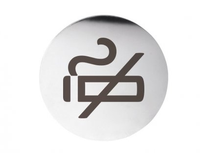 Bemeta Home piktogram - kouření zakázáno, kruh, nerez lesk (111054022)