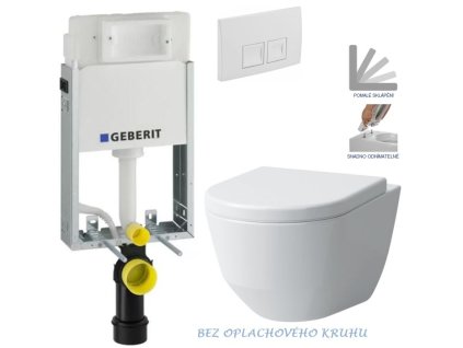 GEBERIT KOMBIFIXBasic vč. bílého tlačítka DELTA 50 + WC LAUFEN PRO RIMLESS + SEDÁTKO 110.100.00.1 50BI LP1