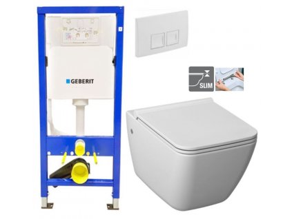 GEBERIT DuofixBasic s bílým tlačítkem DELTA50 + WC JIKA PURE + SEDÁTKO DURAPLAST 458.103.00.1 50BI PU1