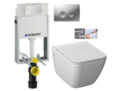 GEBERIT KOMBIFIXBasic vč. matného tlačítka DELTA 25 + WC JIKA PURE + SEDÁTKO DURAPLAST 110.100.00.1 21MA PU1