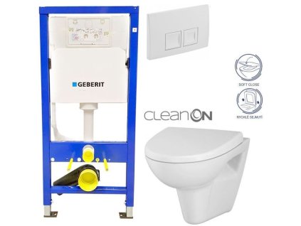 GEBERIT DuofixBasic s bílým tlačítkem DELTA50 + WC CERSANIT CLEANON PARVA + SEDÁTKO 458.103.00.1 50BI PA1