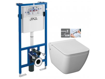 předstěnový instalační systém bez tlačítka + WC JIKA PURE + SEDÁTKO DURAPLAST H895652 X PU1