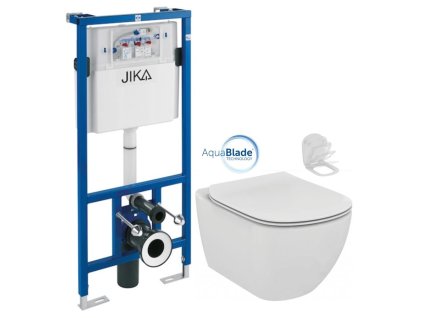 JIKA předstěnový instalační systém bez tlačítka + WC Ideal Standard Tesi se sedátkem SoftClose, AquaBlade H895652 X TE1