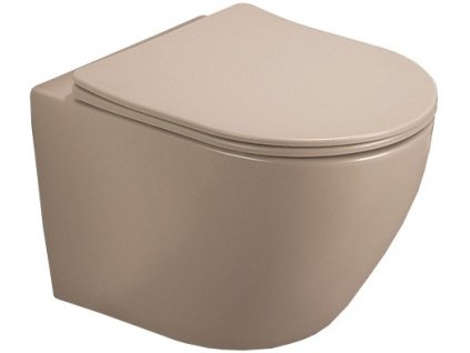 MEXEN - Lena Závěsná WC mísa včetně sedátka s slow-slim, duroplast, cappuccino mat 30724064