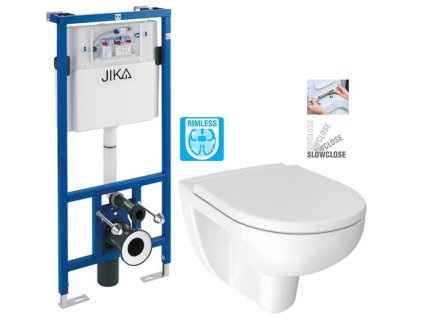 JIKA předstěnový instalační systém bez tlačítka + WC JIKA LYRA PLUS RIMLESS + SEDÁTKO DURAPLAST SLOWCLOSE H895652 X LY2