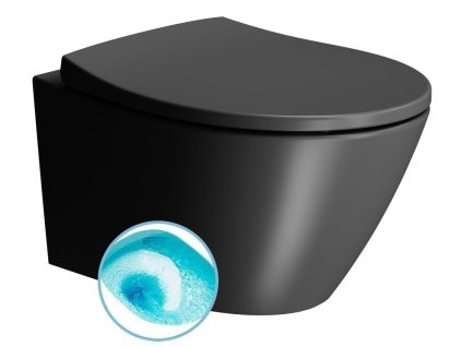 GSI - MODO závěsná WC mísa, Swirlflush, 37x52cm, černá dual-mat 981626