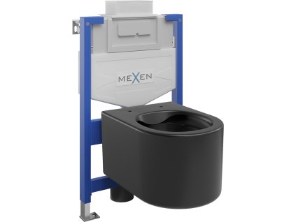 MEXEN/S - WC předstěnová instalační sada Fenix XS-U s mísou WC Sofia, černá mat 6853354XX85