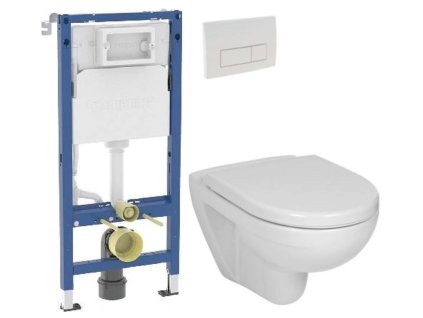 GEBERIT DuofixBasic s bílým tlačítkem DELTA51 + WC JIKA LYRA PLUS + SEDÁTKO DURAPLAST 458.103.00.2 51BI LY6