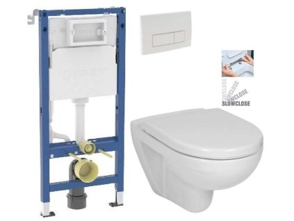 GEBERIT DuofixBasic s bílým tlačítkem DELTA51 + WC JIKA LYRA PLUS + SEDÁTKO DURAPLAST SLOWCLOSE 458.103.00.2 51BI LY5