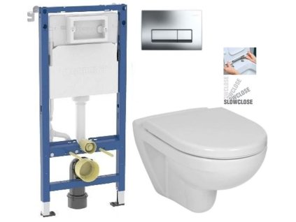 GEBERIT DuofixBasic s chromovým tlačítkem DELTA51 + WC JIKA LYRA PLUS + SEDÁTKO DURAPLAST SLOWCLOSE 458.103.00.2 51CR LY5