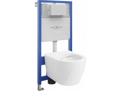 MEXEN/S - WC předstěnová instalační sada Fenix Slim s mísou WC Carmen, bílá 6103388XX00