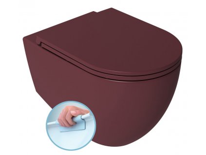 ISVEA - INFINITY závěsná WC mísa, Rimless, 36,5x53cm, maroon red 10NF02001-2R