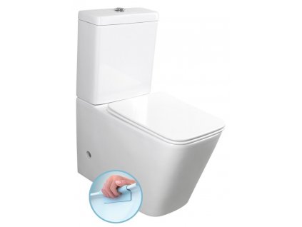 SAPHO - PORTO RIMLESS WC kombi, spodní/zadní odpad, bílá PC102WR