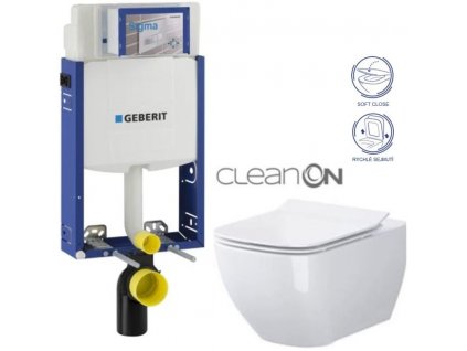 GEBERIT KOMBIFIX ECO, nádržka UP 320 bez tlačítka + WC CERSANIT VIRGO CLEANON + SEDÁTKO 110.302.00.5 ME1