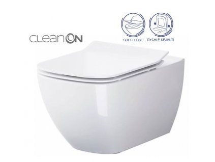 CERSANIT - SET B245 závěsná mísa VIRGO CLEAN ON včetně dur. sedátka SLIM ŁW WO S701-427